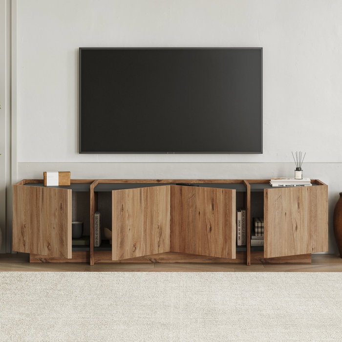 Nordure Lowen Soporte de TV Pino Atlántico y Antracita
